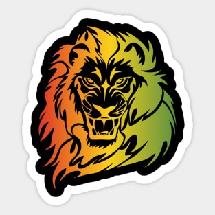 Rasta Lion of Judah Fire Sticker